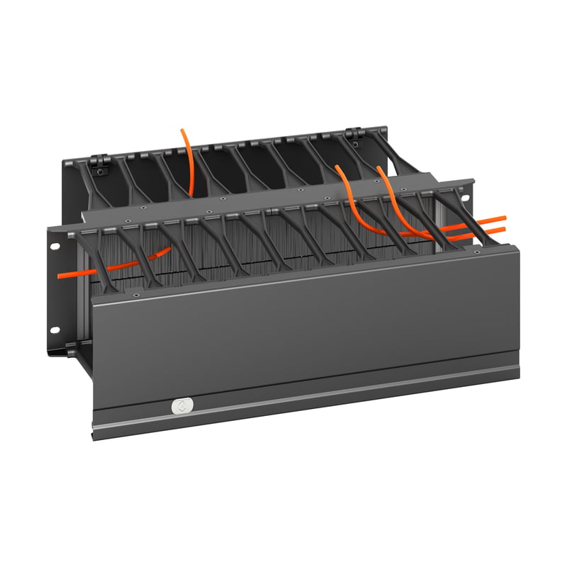 H High Density Cable Manager, 3U x10 finger front w/removabl