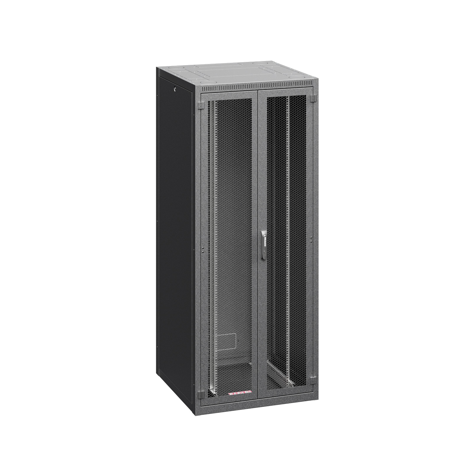 19" data rack, 48U, 800x1000mm, front and rear vertically divided vented doors