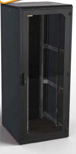 19" distribution rack, 45U, 800mmx1000mm Front & Rear vented doors - BLK